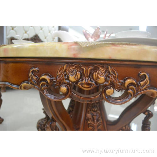 American style baroque hand carved dining room round table